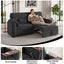 LLappuil 82" Loveseat Sofa, Pull Out Sofa Bed Queen Size, Chenille Sofa Couch with 270° Swivel Side Table, USB & Type-c Charging Port fr Living Room Black