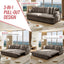 LLappuil Pull Out Sofa Bed Queen Size, 68" Loveseat Sofa with Bluetooth Speakers, USB Ports, Side Pockets, Corduroy Sofa Couch Convertible Sofa Bed for Living Room Brown