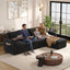 LLappuil 108" Sectional Sofa, Oversized Sectional Couch with Pull Out Sofa Bed, Chenille Sofa Couch Convertible Sofa Bed with Recliner Chair, Small Tabletop, Storage Chaise for Living Room