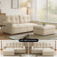 LLappuil 70" Convertible Sofa Bed, Pull Out Sofa Bed Full Size, Corduroy Loveseat Sofa with Ottoman, USB & Type-c Charging Port for Living Room Beige