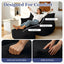 LLappuil Loveseat Sofa, 2 Seater Lazy Sofa Couch with Ottoman, Corduroy Bean Bag Chair for Living Room, Bedroom, Home Office Black