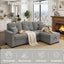 LLappuil 71" Sectional Sofa, Sectional Couch with Pull Out Sofa Bed Twin Size, Convertible Sofa Bed with Storage Chaise for Living Room, Compact Space, Polyester Fabric Light Gray