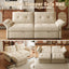 LLappuil Pull Out Sofa Bed Queen Size, Loveseat Sofa Convertible Sofa Bed, Chneille Sofa Couch for Living Room Beige