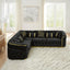 LLappuil Sectional Sofa, 111" Chesterfield Sofa with Curved Arm Button Tufted, Velvet Cloud Sofa Couch for Living Room Black