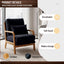 LLappuil Accent Chair, Mid-Century Modern Reading Single Sofa Chair for Living Room Black
