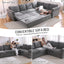 LLappuil Sectional Sofa, Pull Out Sofa Bed King Size, 6 Seat Chenille Sofa Couch Convertible Sleeper Sofa Bed for Living Room Light Gray