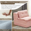LLappuil Sectional Sofa Bed, Futon Convertible Sofa Bed King Size, Plush Corduroy Loveseat Sofa Couch for Living Room Pink