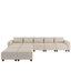 LLappuil Modular Sectional Sofa, Extra Large Couches Convertible L Shaped Sofa for Living Room, 4 Seater Breathable Fabric Sofa with 3 Deep Seats and 1 Storage Ottoman, Washable, Removable, Beige