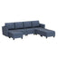 LLappuil Modular Sofa U Shaped Sectional Couch with Reversible Chaise 8 Seater Versatile Storage Sectional Sofa for Living Room, Dark Grey