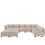 LLappuil Oversized Modular Sectional Sleeper Sofa, Convertible U Shaped Sofa Couches for Living Room, Breathable Soft Fabric, 8 Extra Deep Seats, 2 Storage Ottomans, Washable, Removable, Beige