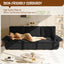 LLappuil 95" Pull Out Sofa Bed Queen Size, Oversized Corduroy Loveseat Sofa Couch Convertible Sofa Bed for Living Room Black