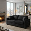 LLappuil 69" Loveseat Sofa, Upholstered Couch with 2 Throw Pillows for Living Room, Foil Fabric Black