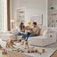 LLappuil 130" Sectional Sofa, U Shaped Modular Sectioanl Couch with Chaise, Boneless Corduroy Sofa Couch for Living Room, No Assembly Compression Sofa Beige