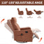 LLappuil Recliner Chair, 360° Swivel Massage Recliner Chair with Heat, Nursery Glider Rocker Recliner Chair for Living Room, Bedroom, Chenille Orange