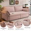 LLappuil Pull Out Sofa Bed Queen Size, 85" Loveseat Sofa with Movable Ottoman, USB Charging Port, Corduroy Sofa Couch Convertible Sofa Bed for Living Room Pink