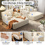 LLappuil 2 Piece Chaise Lounge Chair Indoor, Corduroy Boneless Sofa Bed, Deep Seat Sleeper Couch Reading Chairs, Cloud Sofas Couches for Living Room, No Assembly Required Beige