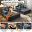 LLappuil 2 Piece Chaise Lounge Chair Indoor, Corduroy Boneless Sofa Bed, Deep Seat Sleeper Couch Reading Chairs, Cloud Sofas Couches for Living Room, No Assembly Required Dark Gray