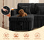 LLappuil 107" Sectional Sofa, U Shaped Sectional Couch with Storage Chaise, Pull Out Sofa Bed Convertible Sofa Bed, Corduroy Sofa Couch with USB Charging Port, Cup Holder for Living Room Black