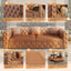 LLappuil 89" Faux Leather Chesterfield Sofa, Oversized Pull Out Sofa Bed King Size, Loveseat Sofa Couch Convertible Sofa Bed for Living Room Brown