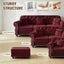LLappuil Modular Sectional Sofa, 6 Seat Velvet Sofa Convertible Sofa Bed for Living Room Red