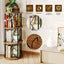 LLappuil 3 Tier Rotating Bookshelf, 360° Display Swivel Bookcase, Corner Bookshelf for for Bedroom, Living Room Brown
