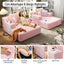 LLappuil 2 Piece Chaise Lounge Chair Indoor, Corduroy Boneless Sofa Bed, Deep Seat Sleeper Couch Reading Chairs, Cloud Sofas Couches for Living Room, No Assembly Required Pink