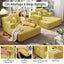 LLappuil 2 Piece Chaise Lounge Chair Indoor, Corduroy Boneless Sofa Bed, Deep Seat Sleeper Couch Reading Chairs, Cloud Sofas Couches for Living Room, No Assembly Required Yellow