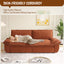 LLappuil 73" Pull Out Sofa Bed Queen Size, Corduroy Loveseat Sofa Couch Convertible Sofa Bed for Living Room Orange