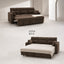 LLappuil Sectional Sofa, 83" Sectional Couch with Storage Chaise, Pull Out Sofa Bed Convertible Sofa Bed with Cup Holder for Living Room, Polyester Brown