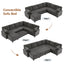 LLappuil 110" Sectional Sofa, Sectional Couch with Pull Out Sofa Bed Queen Size, 6 Seat Chenille Sofa with Hidden Storage Armrest, Cup Holders, Charging Ports for Living Room Gray