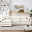 LLappuil Modular Sectional Sofa, Sectional Couch with Movable Ottoman, Chenille 4 Seat Cloud Sofa Couch for Living Room Beige