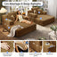 LLappuil 2 Piece Chaise Lounge Chair Indoor, Corduroy Boneless Sofa Bed, Deep Seat Sleeper Couch Reading Chairs, Cloud Sofas Couches for Living Room, No Assembly Required Camel