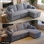 LLappuil Sectioanl Sofa, 84" Sectioanl Couch with Storage Chaise, Small Desktop, Cup Holders, Chaiging Port Convertible Sofa Bed, Corduroy Pull Out Sofa Bed for Living Room Gray