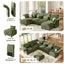 LLappuil Modular Sectional Sofa, Sectional Couch with Storage Seat, Oversized Corduroy Sofa Couch with Adjustable Arms Backs for Living Room Green
