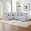 LLappuil 110" Sectional Sofa, Oversized Sectional Couch with Pull Out Sofa Bed, 6 Seat Corduroy Sofa with USB Port Corner Coffee Table Cup Holder Convertible Sofa Bed for Living Room Light Gray