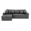 LLappuil 108" Sectional Sofa, Modular Sectional Couch with Right Chaise, Deep Seat Faux Leather Cloud Sofa for Living Room