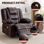 LLappuil Recliner Chair, 360° Swivel Massage Recliner Chair with Heat, Nursery Glider Rocker Recliner Chair with Cup Holders, USB Charge Port, Side Pockets for Living Room, Bedroom Brown