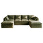 LLappuil 122" Sectional Sofa, U Shaped Sectional Couch with Double Ottoman, Linen Boneless Cloud Couch for Living Room