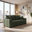 LLappuil 69" Loveseat Sofa, Upholstered Couch with 2 Throw Pillows for Living Room, Linen Green