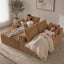 LLappuil 95" Sectional Sofa, Modular Sectional Couch with Left Chaise, Cup Holders, Side Pocket, Corduroy Boneless Sofa Couch for Living Room