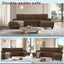 LLappuil Sectional Sofa, 104" Sectional Couch with Dual Chaise, Upholstered Sofa Couch for Living Room Brown