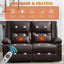 LLappuil Loveseat Recliner Chair, Massage Recliner Chair with Heating, Manual Oversized Recliner Home Theater with Cup Holders, Side Pocket for Adults