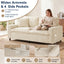 LLappuil 81" Corduroy Sofa, Comfy Loveseat Sofa Couch , Mid-Century Upholstered Couch for Living Room Beige