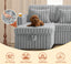 LLappuil 107" Sectional Sofa, U Shaped Sectional Couch with Storage Chaise, Pull Out Sofa Bed Convertible Sofa Bed, Corduroy Sofa Couch with USB Charging Port, Cup Holder for Living Room Light Gray