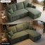 LLappuil Sectioanl Sofa, 84" Sectioanl Couch with Storage Chaise, Small Desktop, Cup Holders, Chaiging Port Convertible Sofa Bed, Corduroy Pull Out Sofa Bed for Living Room Green