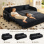 LLappuil Pull Out Sofa Bed Queen Size, Loveseat Sofa Covertible Sofa Bed, Chenille Sofa Couch with USB Port, Side Pocket for Living Room Black