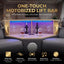 LLappuil Home Theater Seating, Sectional Sofa, Faux Leather 5 Seat Recliner Sofa Chair with Motorized Lift Wine Cabinet, Blue Tooth HiFi Subwoofer Speakers, Colorful Ambient LED, Touch Lamp Dark Gray