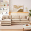 LLappuil Modular Sectional Sofa, Sectional Couch with Movable Ottoman, Chenille 4 Seat Cloud Sofa Couch for Living Room Brown