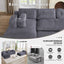 LLappuil Sectional Sofa, Oversized 138" Sectional Couch Convertible Sofa Bed, 6 Seat Corduroy Sofa Couch with Side Pocket for Living Room, No Assembly Dark Gray
