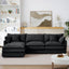 LLappuil Modular Sectional Sofa, Sectional Couch with Movable Ottoman, Chenille 4 Seat Cloud Sofa Couch for Living Room Black